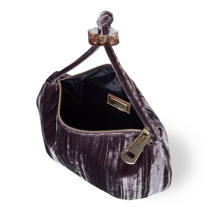 Roberta Gandolfi Sirenetta Baguette Velluto Plissè Con Elemento Gioiello