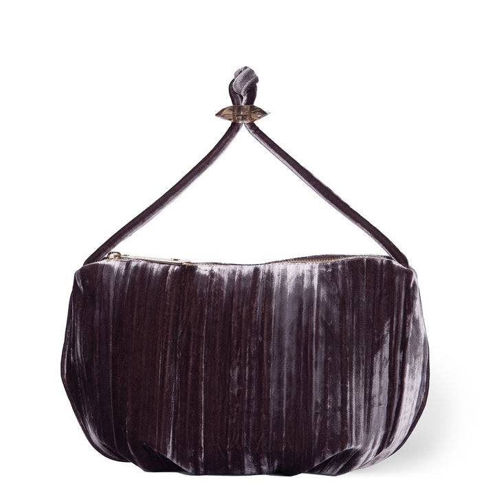 Roberta Gandolfi Sirenetta baguette velluto plissè con elemento gioiello