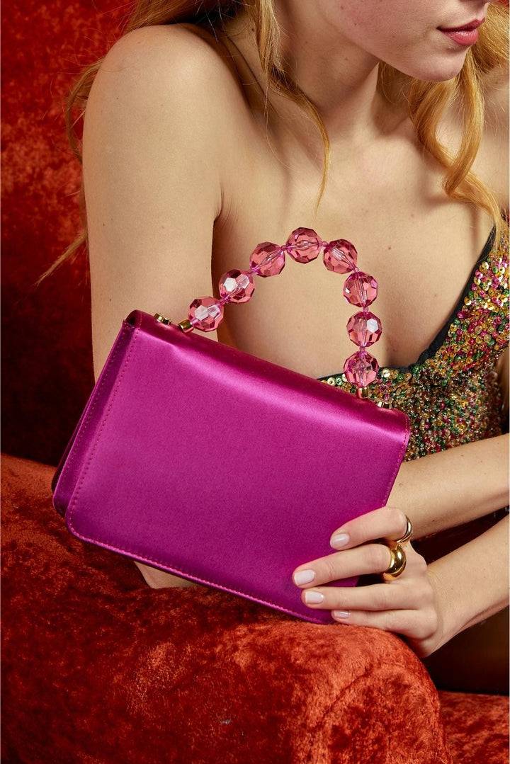 Roberta Gandolfi Sirenetta Mini Bag In Raso Di Seta E Manico Gioiello