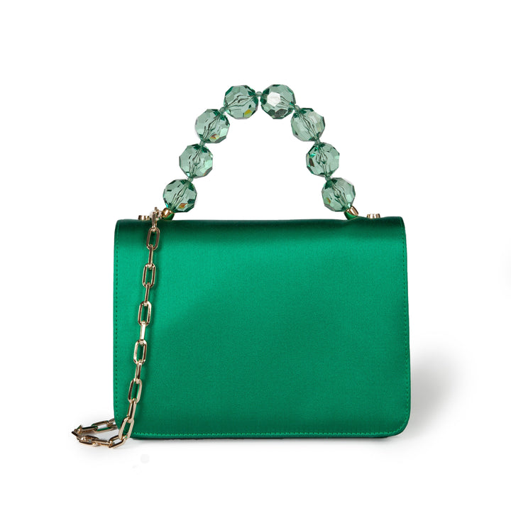 Roberta Gandolfi Sirenetta Mini bag in raso di seta e manico gioiello