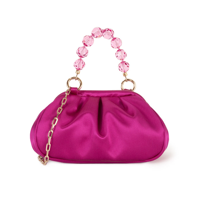 Roberta Gandolfi Sirenetta Puffy mini bag in raso di seta e manico gioiello