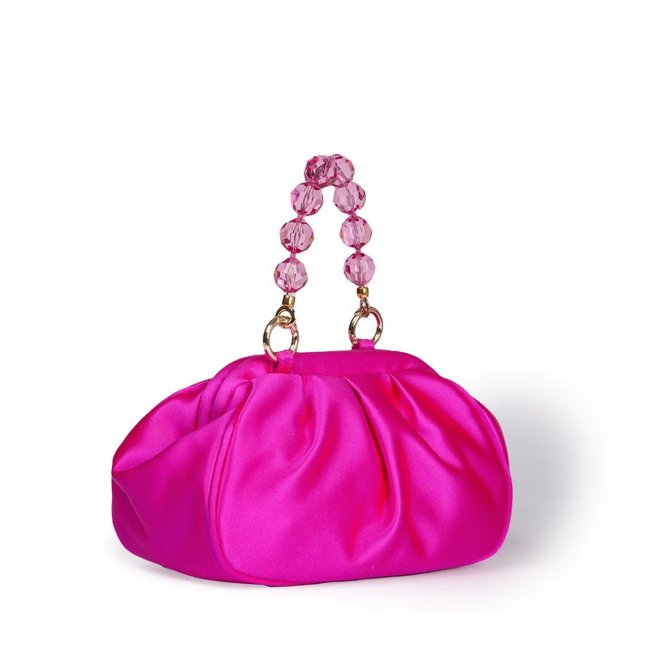 Roberta Gandolfi Sirenetta Puffy Mini Bag In Raso Di Seta E Manico Gioiello