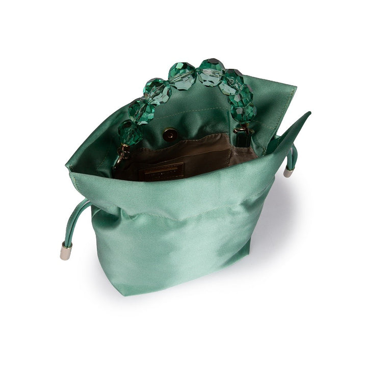 Roberta Gandolfi Sirenetta Tulip Mini Secchiello In Raso Di Seta E Manico Gioiello