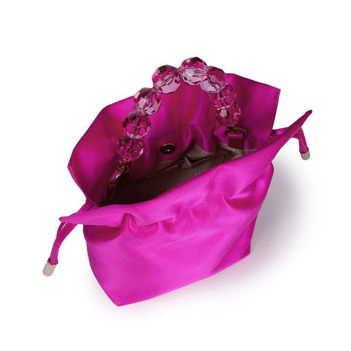 Roberta Gandolfi Sirenetta Tulip Mini Secchiello In Raso Di Seta E Manico Gioiello