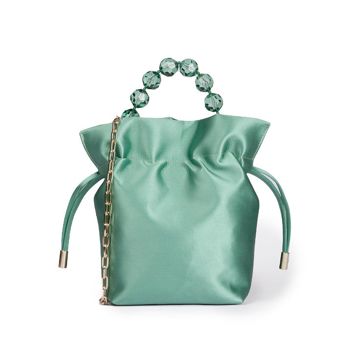 Roberta Gandolfi Sirenetta Tulip mini secchiello in raso di seta e manico gioiello