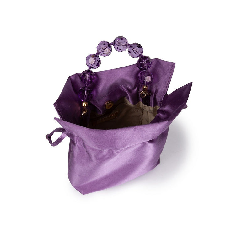 Roberta Gandolfi Sirenetta Tulip Mini Secchiello In Raso Di Seta E Manico Gioiello