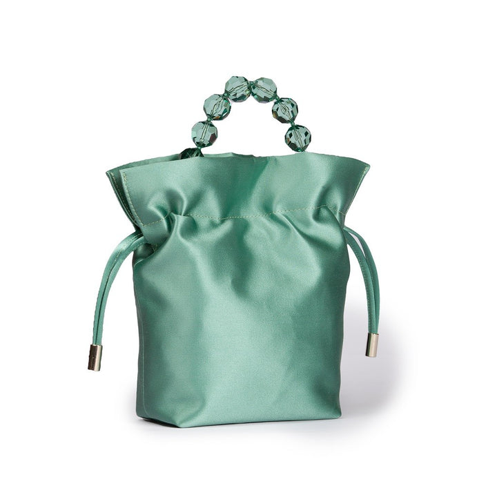 Roberta Gandolfi Sirenetta Tulip Mini Secchiello In Raso Di Seta E Manico Gioiello