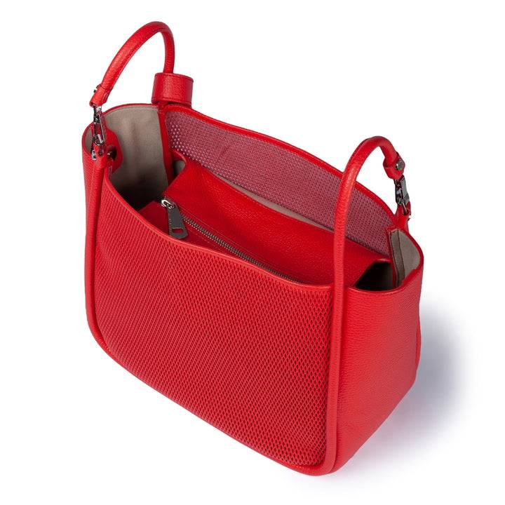 Roberta Gandolfi Yuma Medium 3 In 1 Borsa A Mano In Pelle Trasformabile Con Tracolla Staccabile