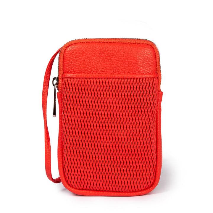 Roberta Gandolfi Yuma Phone holder in pelle di vitello con tracolla staccabile e regolabile e tasca esterna