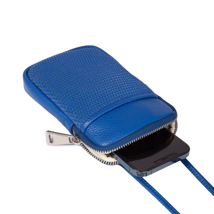 Roberta Gandolfi Yuma Phone Holder In Pelle Di Vitello Con Tracolla Staccabile E Regolabile E Tasca Esterna