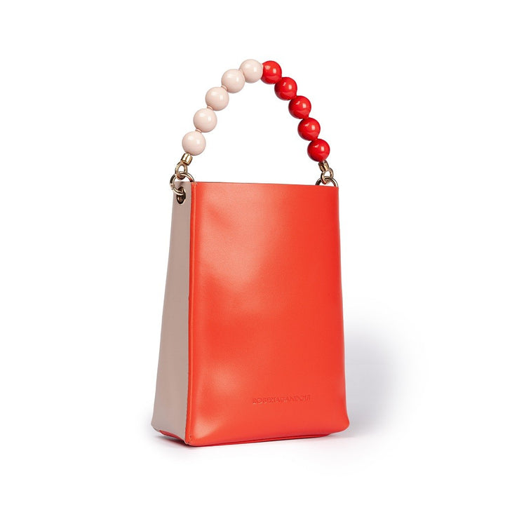 Roberta Gandolfi Zoe Mini Bag In Pelle Bicolor E Manico Gioiello
