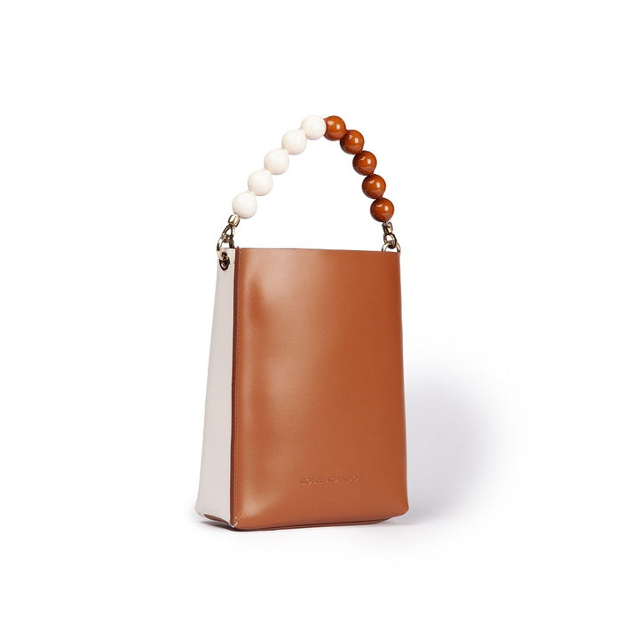 Roberta Gandolfi Zoe Mini Bag In Pelle Bicolor E Manico Gioiello