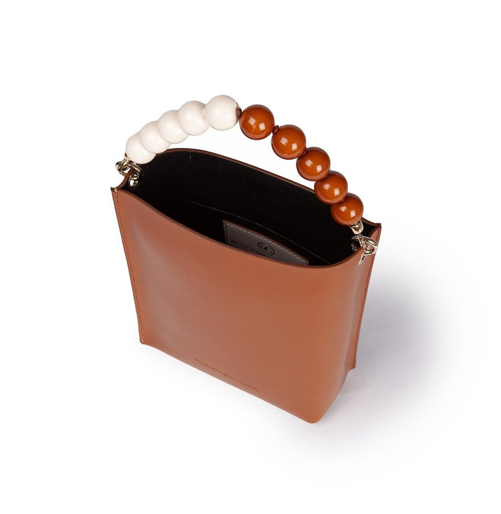 Roberta Gandolfi Zoe Mini Bag In Pelle Bicolor E Manico Gioiello