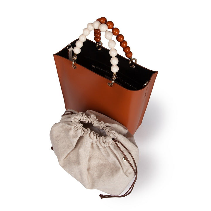 Roberta Gandolfi Zoe Tote Bag In Pelle Bicolor E ManicI Gioiello