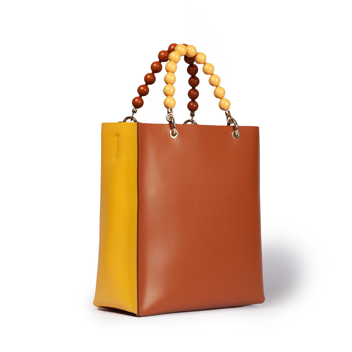 Roberta Gandolfi Zoe Tote Bag In Pelle Bicolor E ManicI Gioiello