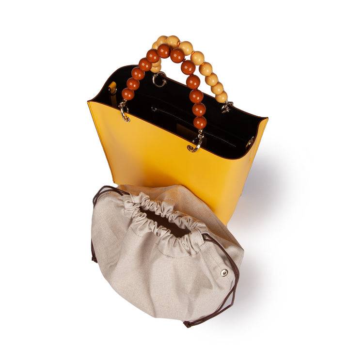 Roberta Gandolfi Zoe Tote Bag In Pelle Bicolor E ManicI Gioiello