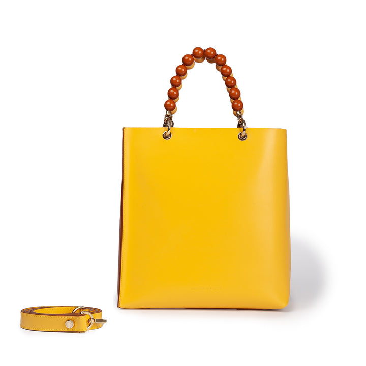 Roberta Gandolfi Zoe Tote bag in pelle bicolor e manicI gioiello