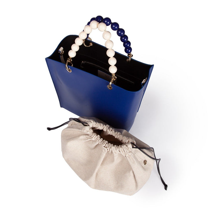 Roberta Gandolfi Zoe Tote Bag In Pelle Bicolor E ManicI Gioiello