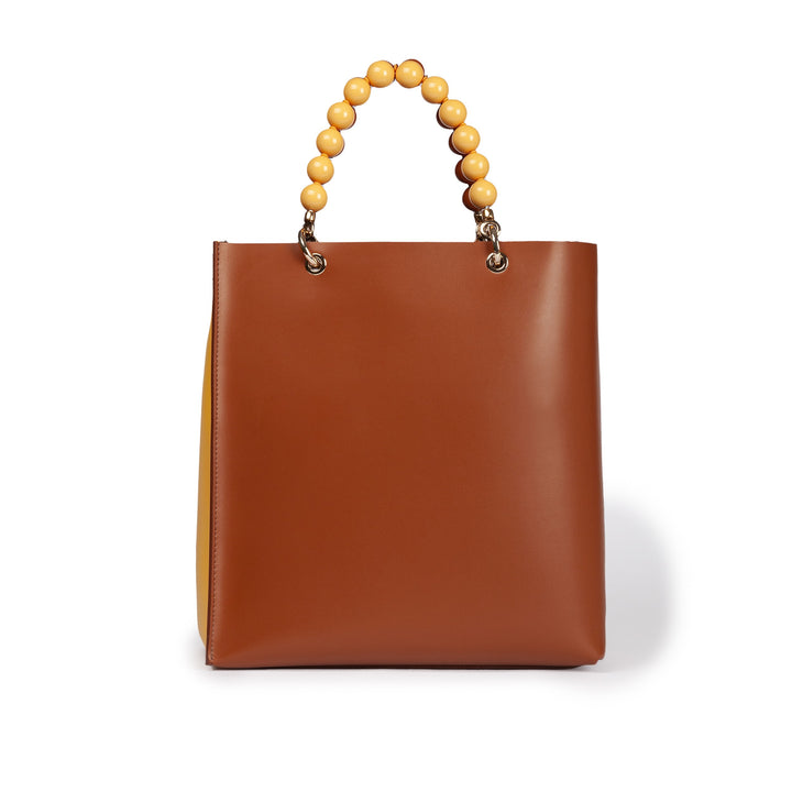 Roberta Gandolfi Zoe Tote Bag In Pelle Bicolor E ManicI Gioiello