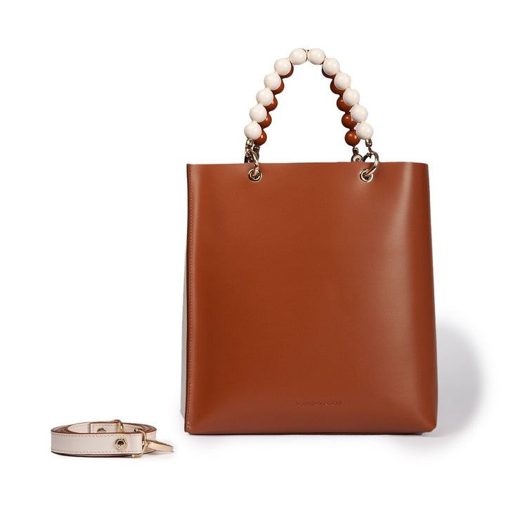 Roberta Gandolfi Zoe Tote bag in pelle bicolor e manicI gioiello