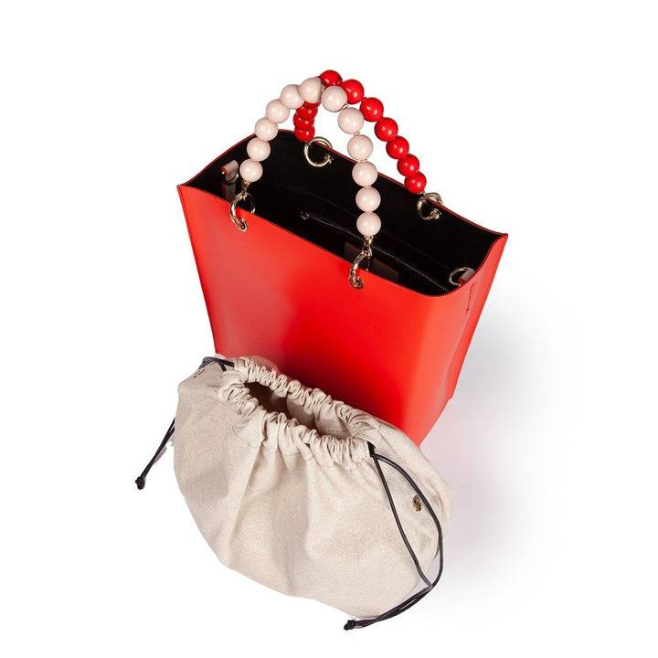 Roberta Gandolfi Zoe Tote Bag In Pelle Bicolor E ManicI Gioiello