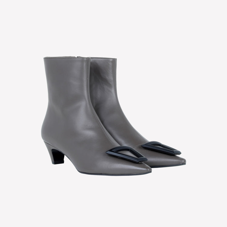 Roberto Festa Ankle Boot In Agnello Con Dettaglio In Metallo Opaco Lissy