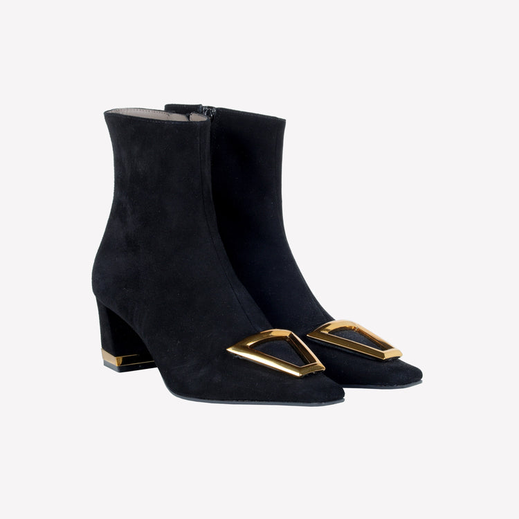 Roberto Festa ANKLE BOOT IN CAMOSCIO CON DETTAGLIO METALLICO COLOR ORO AMBRATO RISAS