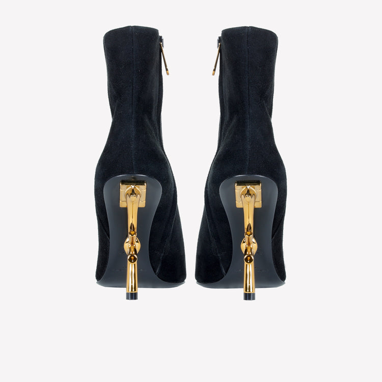 Roberto Festa ANKLE BOOT IN CAMOSCIO CON TACCO SCULTURA LOGO SCARLETT