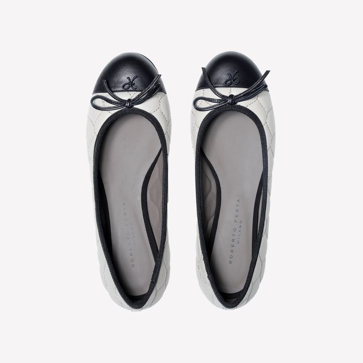 Roberto Festa BALLERINA IN NAPPA ALCE CON RICAMO TRAPUNTATO E PUNTINA FLY