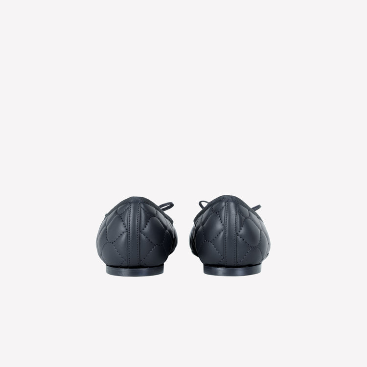 Roberto Festa BALLERINA IN NAPPA NERA CON RICAMO TRAPUNTATO E PUNTINA FLY