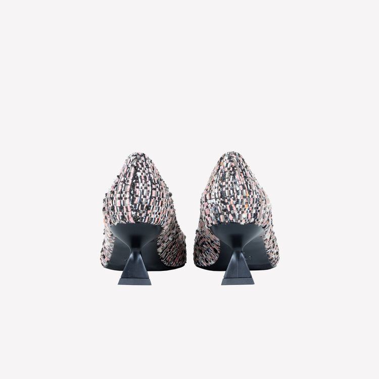 Roberto Festa DECOLLETE’ IN TESSUTO MULTICOLORE CON FIBBIA QUADRA STRASS EVILLY