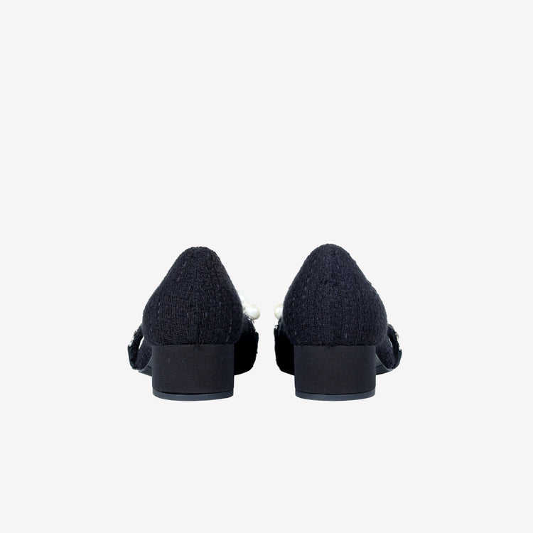 Roberto Festa DECOLLETE’ IN TWEED CON ACCESSORIO DI PERLE LIANA