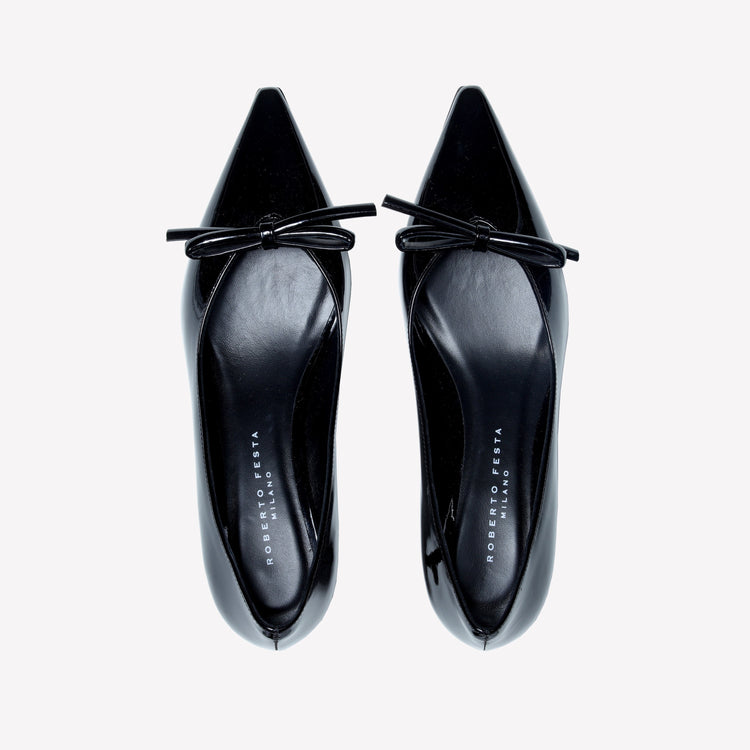 Roberto Festa DECOLLETE’ IN VERNICE NERA CON FIOCCHETTO DAVID