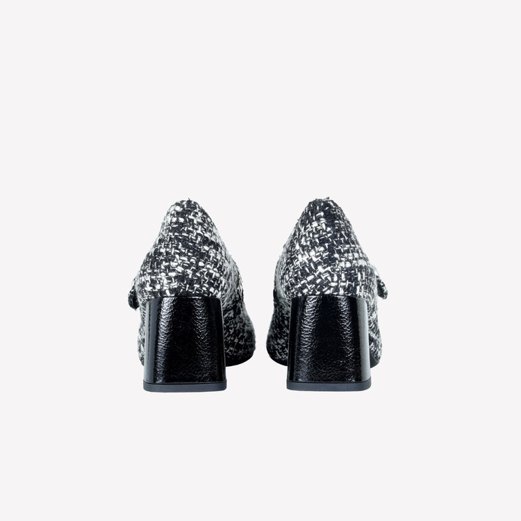 Roberto Festa DECOLLETE’ MARY JANE IN TESSUTO CON PUNTA IN VERNICE MAME