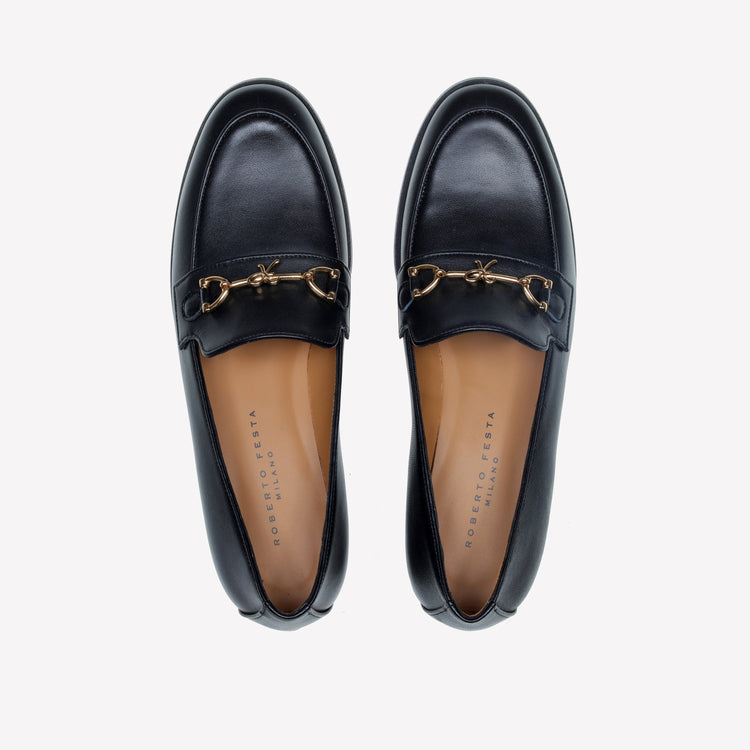 Roberto Festa MOCASSINO IN NAPPA CON ACCESSORIO MORSETTO ORO AXEL