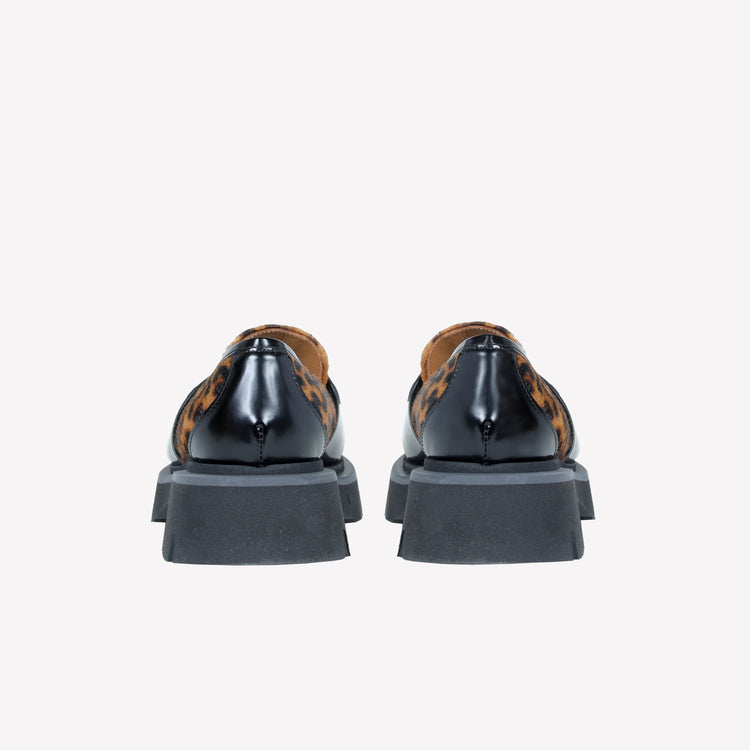 Roberto Festa MOCASSINO IN PELLE DI VITELLO CON STAMPA LEOPARDATA ALIAH