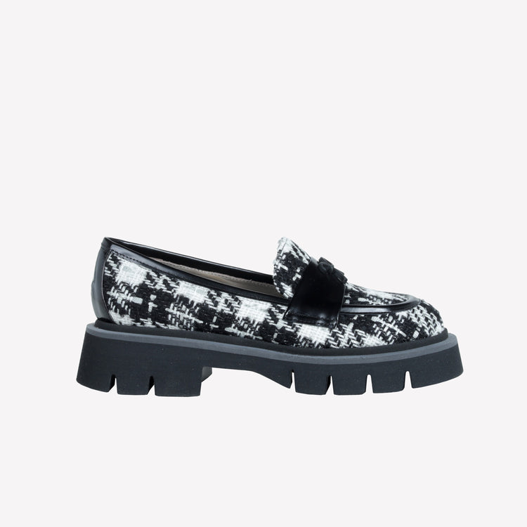 Roberto Festa MOCASSINO IN TWEED CON ACCESSORIO GOMMATO LOGO OFRA Roberto Festa MOCASSINO IN TWEED CON ACCESSORIO GOMMATO LOGO OFRA