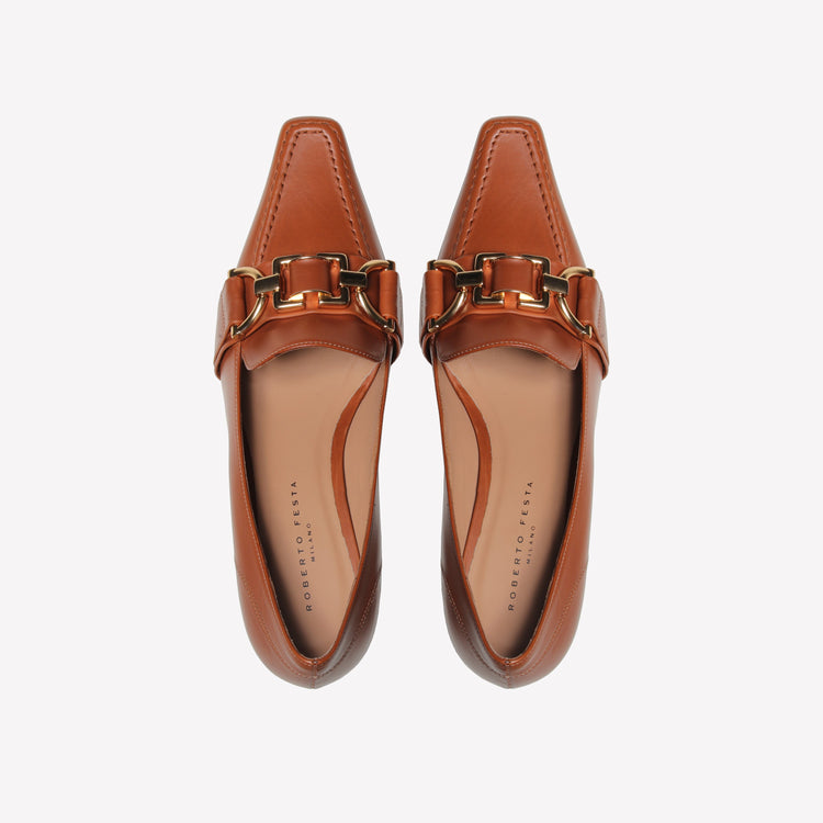Roberto Festa MOCASSINO IN VITELLO COGNAC CON MORSETTO KESY