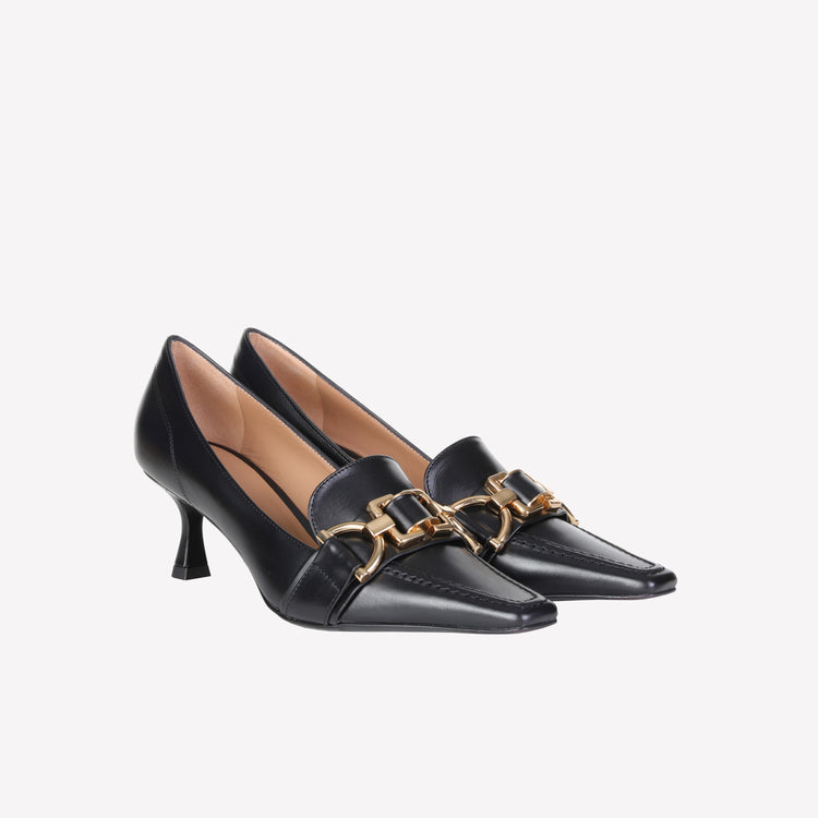 Roberto Festa MOCASSINO IN VITELLO NERO CON MORSETTO KESY