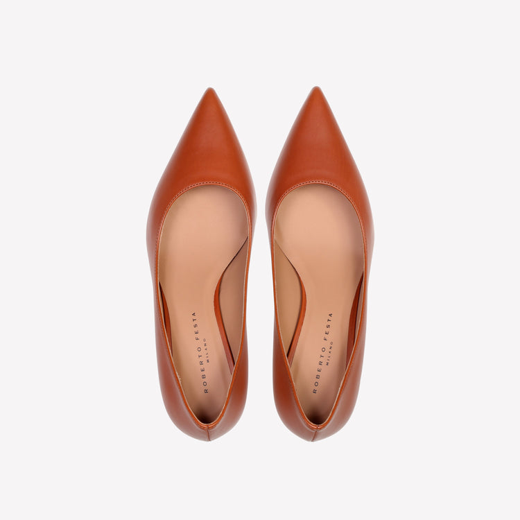 Roberto Festa DECOLLETE IN VITELLO COGNAC TORTUGA