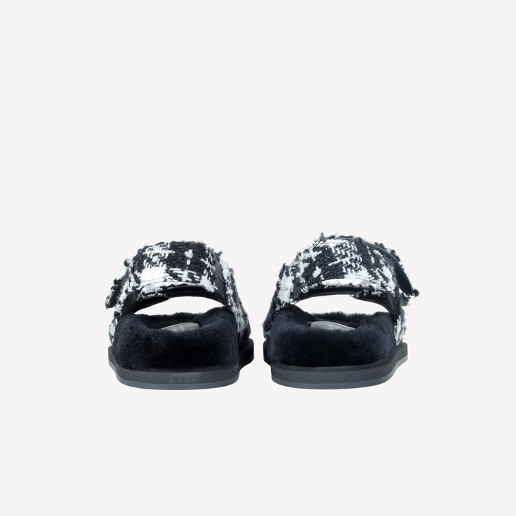 Roberto Festa SANDALO IN TWEED CON ACCESSORIO PERLA COLLIN