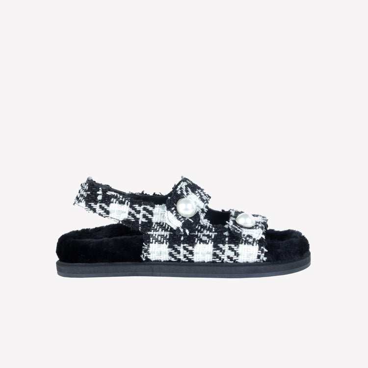 Roberto Festa SANDALO IN TWEED CON ACCESSORIO PERLA COLLIN Roberto Festa SANDALO IN TWEED CON ACCESSORIO PERLA COLLIN