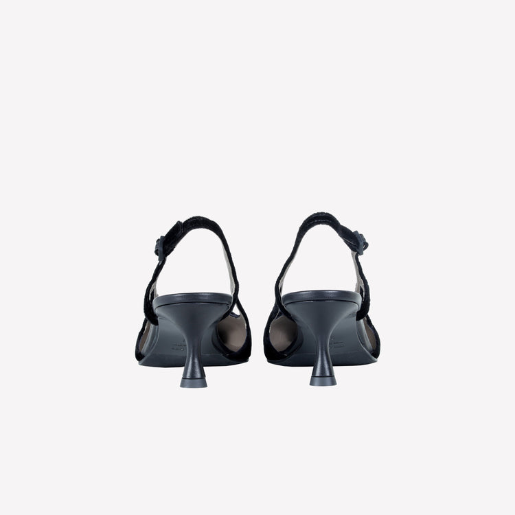 Roberto Festa SLINGBACK IN VELLUTO CON FIBBIA CRISTALLI BAGUETTE ATENA