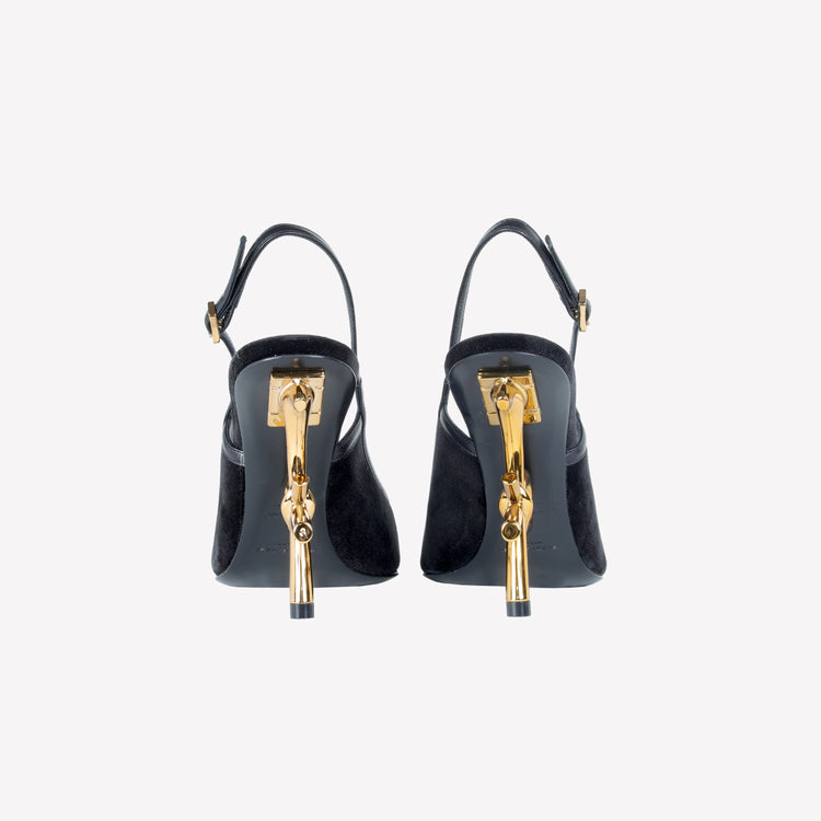 Roberto Festa SLINGBACK IN VELLUTO CON TACCO SCULTURA LOGO SANDY