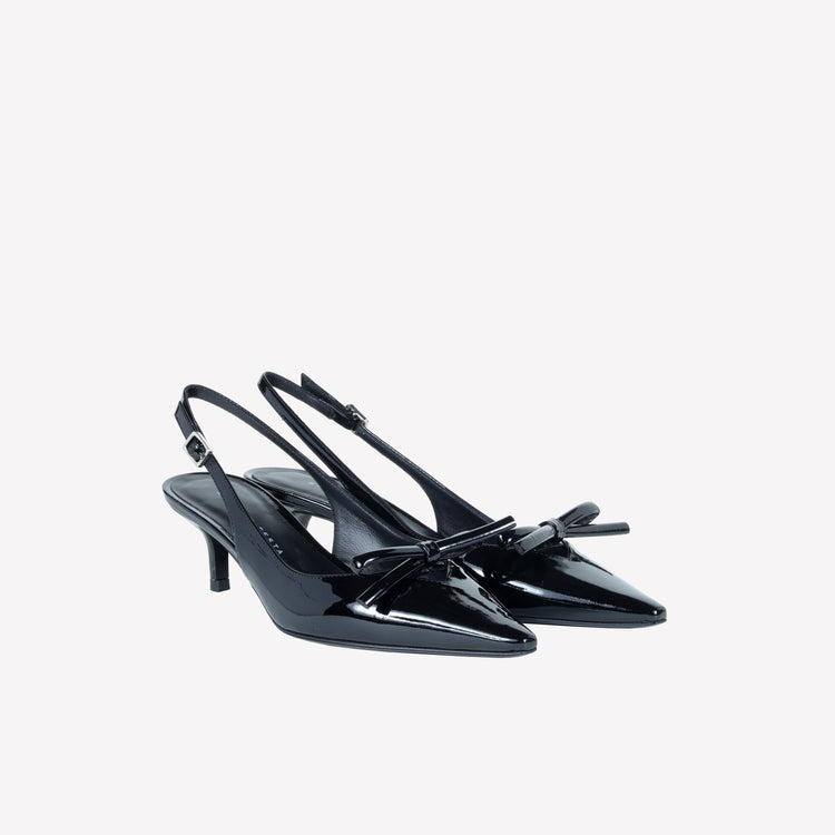 Roberto Festa SLINGBACK IN VERNICE NERA CON FIOCCHETTO SENYA
