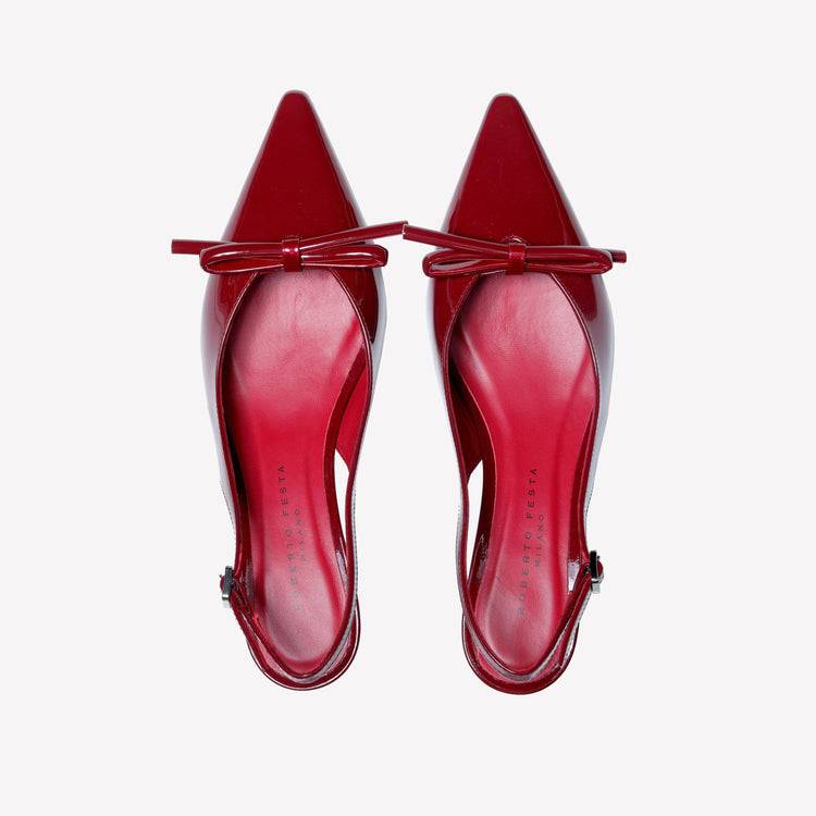 Roberto Festa SLINGBACK IN VERNICE ROSSA CON FIOCCHETTO SENYA