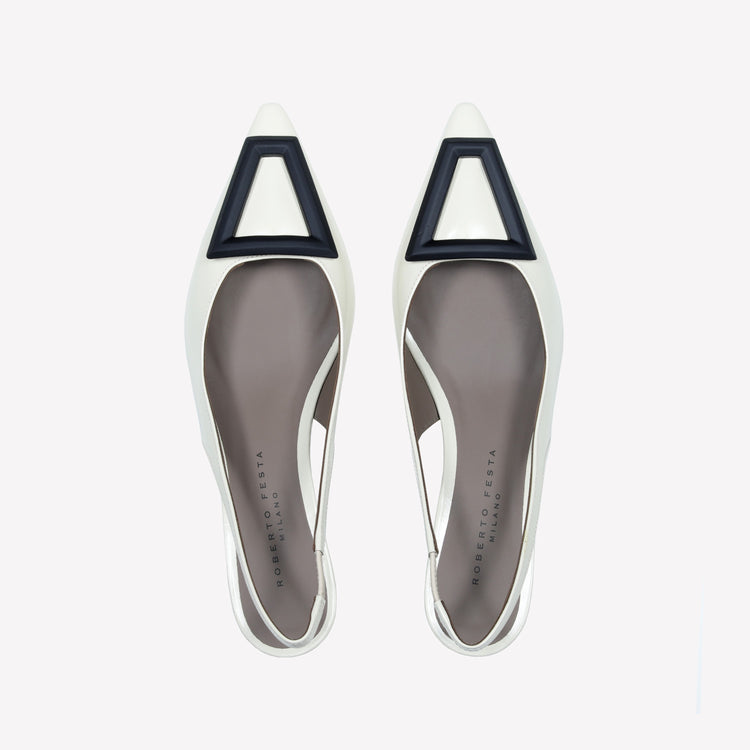 Roberto Festa SLINGBACK IN VITELLO SPAZZOLATO OFF WHITE CON FIBBIA GOMMATA DORIEN