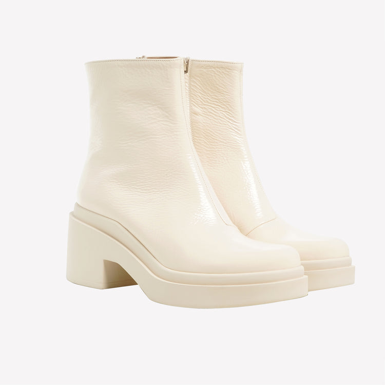 Roberto Festa STIVALETTO IN PELLE VERNICIATA BIANCA CHLOE