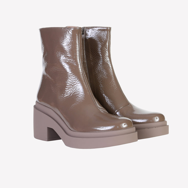 Roberto Festa STIVALETTO IN PELLE VERNICIATA TORTORA CHLOE