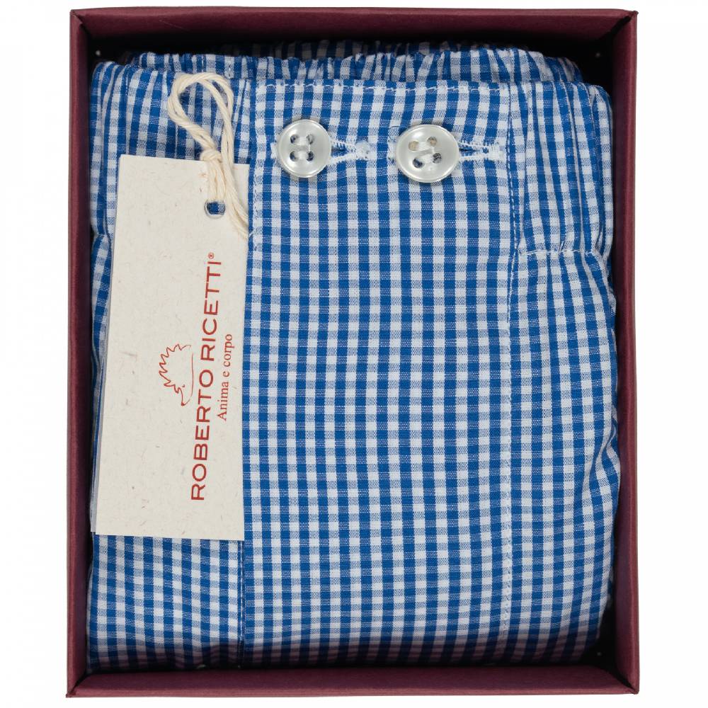 Roberto Ricetti BOXER CLASSIC TAGLIA FORTE - BIANCO QUADRETTO BLU Roberto Ricetti BOXER CLASSIC TAGLIA FORTE - BIANCO QUADRETTO BLU